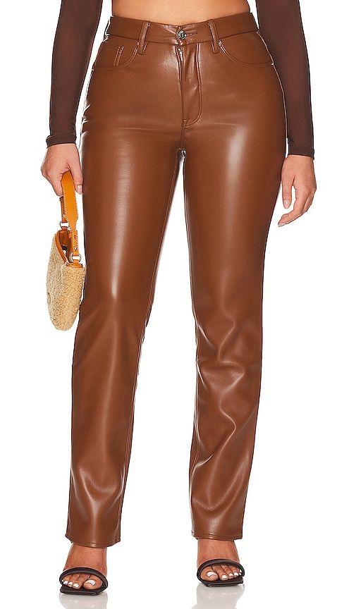 Got That Fire Faux Leather Pants Brown | Hello Molly